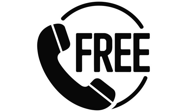 Free phone icon with handset and circular border vector illustration