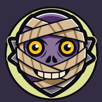mummy design vector illustration logo horror style dark