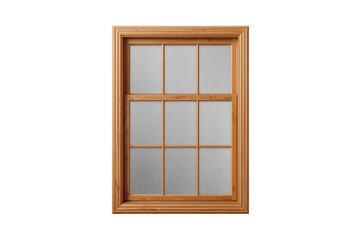 Fototapeta premium Wooden double hung window on transparent background