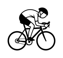 Obraz premium Vector illustration of a cyclist riding a road bike.