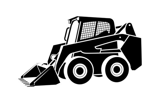Vector graphic of a skid steer loader with a bucket