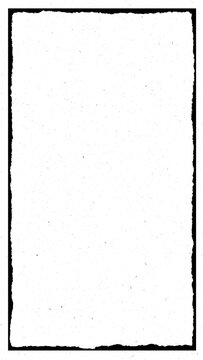 Vertical hand drawn grunge scratchy frame overlays with rough retro edges design, alpha transparent