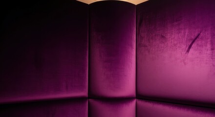 Fototapeta premium Deep Purple Velvet Upholstered Wall Panels with Luxurious Texture and Rich Interior Ambiance