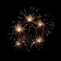 Obraz premium Night Sky Symphony: A mesmerizing display of fireworks ignites the night, with radiant bursts illuminating the darkness and painting ephemeral patterns across the vast canvas.