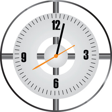 Metallic Minimal Wall Clock Vector with Modern Cross Frame Design