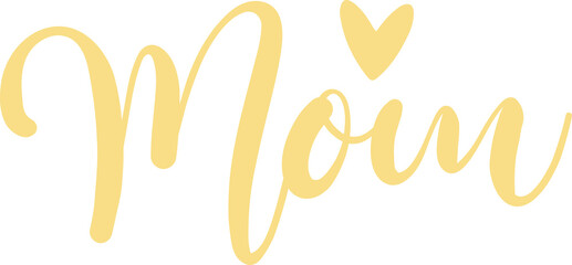 Obraz premium Mom typography clip art design on plain white transparent isolated background for sign, card, shirt, hoodie, sweatshirt, apparel, tag, mug, icon, poster or badge