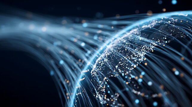 Abstract globe with flowing lines and points of light, symbolizing data and connectivity