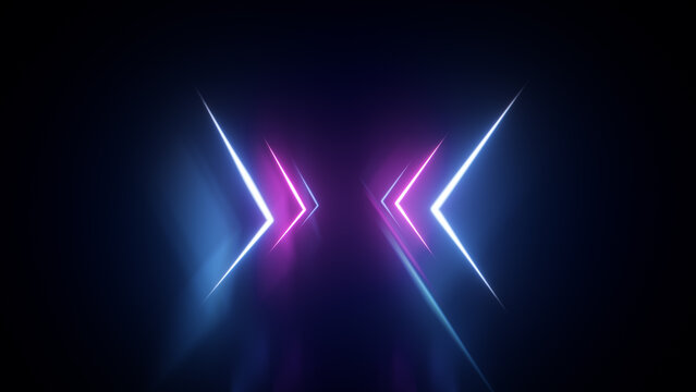 Futuristic cyber environment with vibrant mirror effects and deep depth