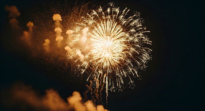 Spectacular independence day fireworks display a brilliant night sky celebration