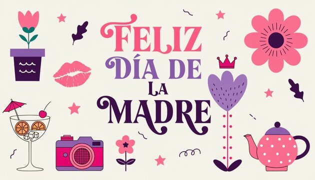 Feliz D&iacute;a de la madre en texto creativo