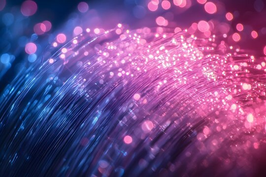 Blue and pink technology wave with sparkling details photo