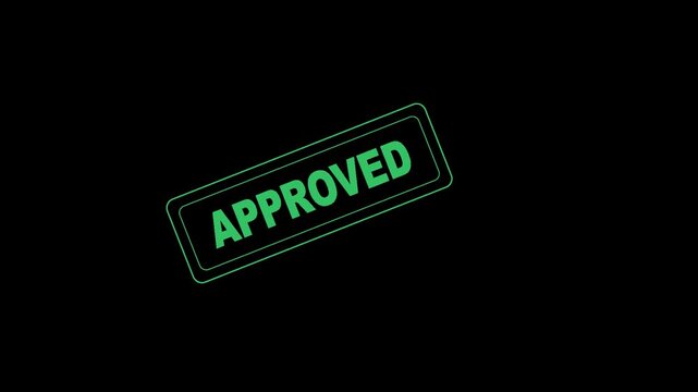 approved stamp verification success confirm alpha channel animation