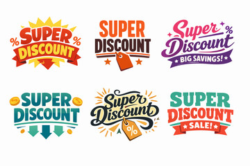 Obraz premium Super discount sale banners collection for promotion and marketing, offering big savings and special store offers