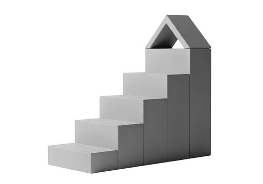 Three-dimensional geometric staircase illustration with ascending steps