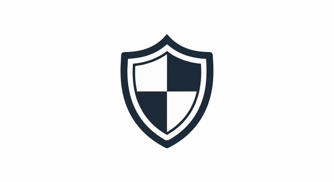 Dark shield emblem with four quadrants, two dark, two light