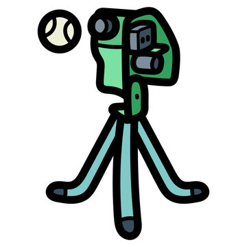 Pitching machine illustration