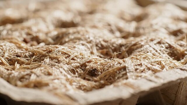 Eco packing natural straw material with soft texture and sustainable protective packaging material