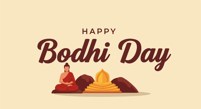 A tranquil scene with Buddha meditating beside a golden structure