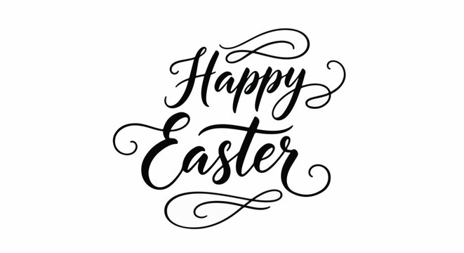 Festive greeting with elegant calligraphy wishing a happy Easter celebration