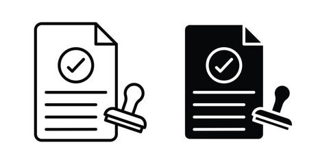 Approved document icon UI vector. Vector icon set. © Cristiane