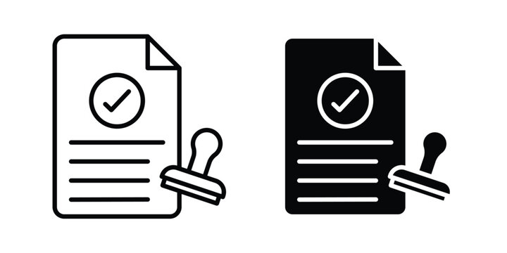 Approved document icon UI vector. Vector icon set.