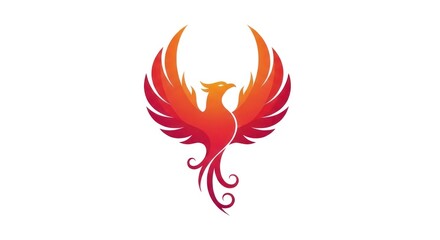Naklejka premium Stylized phoenix illustration with winged design against a white background