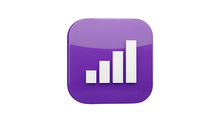 Obraz premium Graphic design of a purple bar chart icon on a transparent background