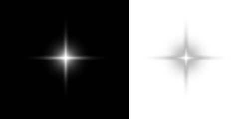 Star PNG overlay glow shine sparkle effect bright light beam isolated transparent background magic energy flash explosion decoration celebration silver vector illustration © Vlad