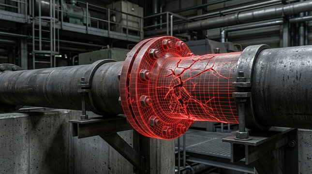 Industrial pipe red flange crack corrosion leak Industrial pipe red Industrial pipe red flange pipeline factory
