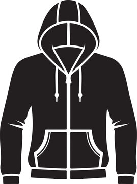 Minimalist Hooded Sweatshirt Icon with White Accents