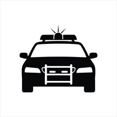 Police car with flashing lights during patrol Vector Illustration Isolated on white background © MasudaMaya