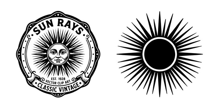 Retro Sun Rays Vintage Badge