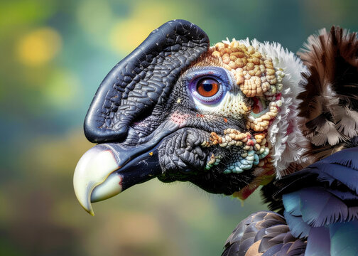 Andean Condor Male Portrait - Majestic Scavenger Bird of the Andes - AI Generated