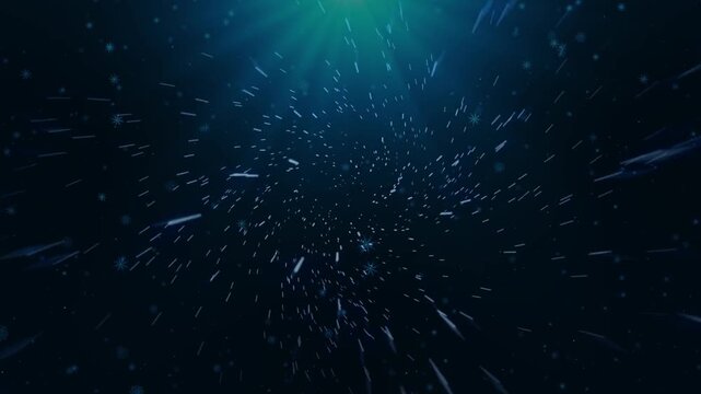 Hyperdrive Space Travel Loop with Blue Light Streaks