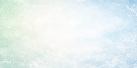 Obraz premium Soft Light Blue White and Mint Green Grunge Texture Background with Subtle Scratches, Dust Particles and Distressed Paper Effect, Abstract Vintage Gradient Design.