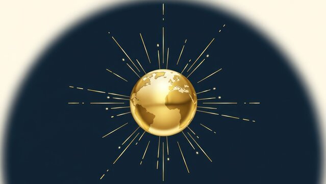 A glowing sun and golden moon shining together among stars in a dark space sky above the earth