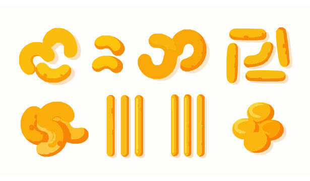 Corn puffs snack vector illustration realistic crispy food isolated