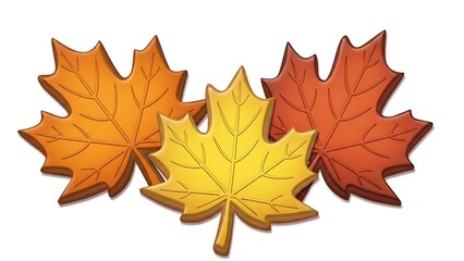 Fototapeta premium Embossed fall foliage illustration with vibrant orange, yellow, and red colors.
