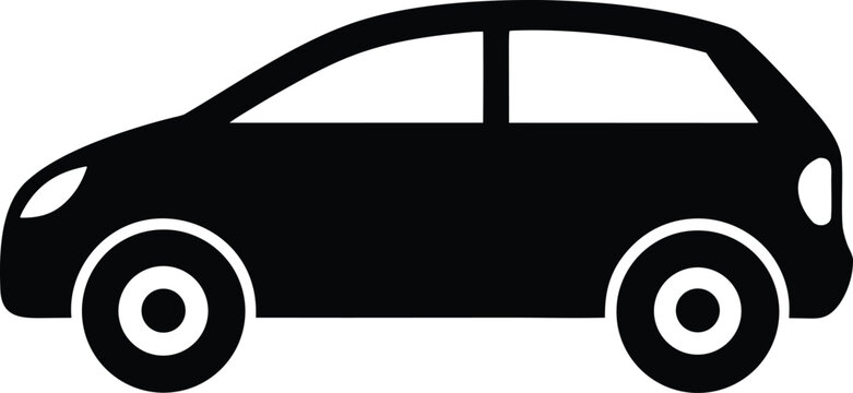 Hydrogen Fuel Cell Car silhouette vector art illustration and minimal black and white design