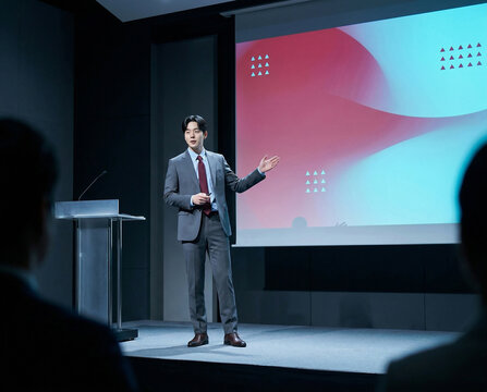 컨퍼런스 프레젠테이션 남자 포트레이트 Conference Presentation Man Portrait