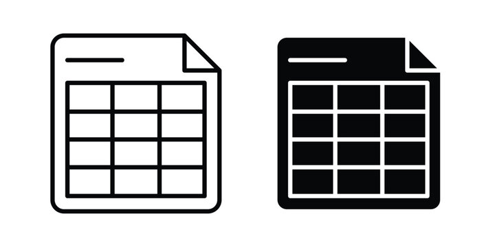 Spreadsheet icon UI vector. Vector icon set.