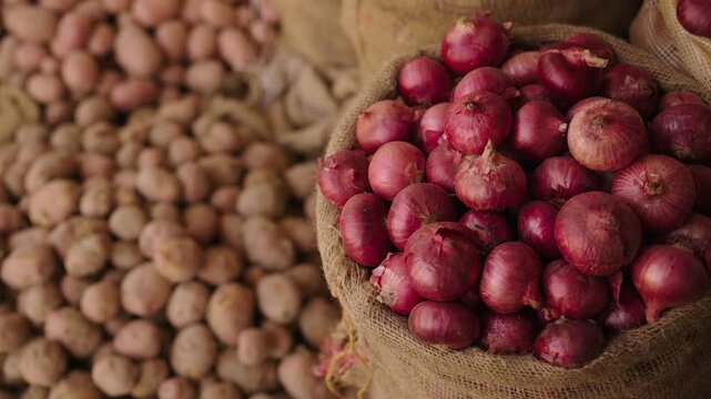 indian fruits and vegetable market potato onion graoes banana