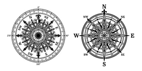 Compass Rose Vintage Silhouette © Gabut Stock