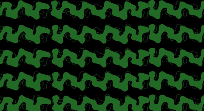 A green and black pixelated image with a wavy pattern