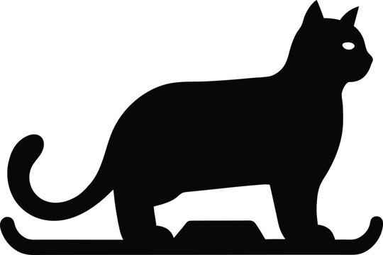 Snowcat silhouette vector art illustration and minimal black and white design
