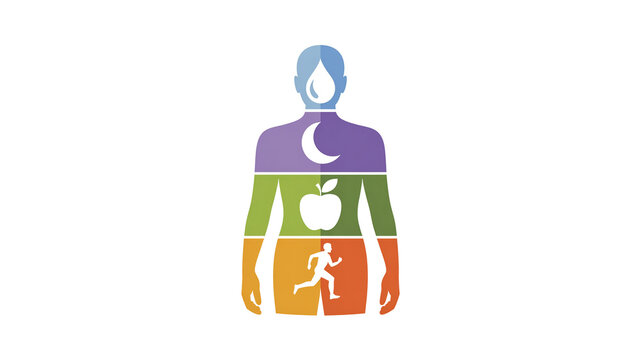 Human body with highlighted internal organs illustrating health and body systems. Isolated PNG on transparent background, concept of anatomy, nutrition and medical education.