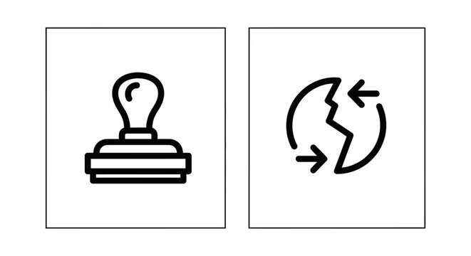 Icons illustrating clone stamp and clone tool functions with software manipulation duplicate minimalist isolated background technology function application workflow creation adjustment