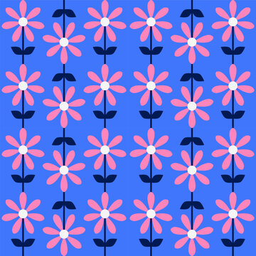 vector seamless background pattern with flowers