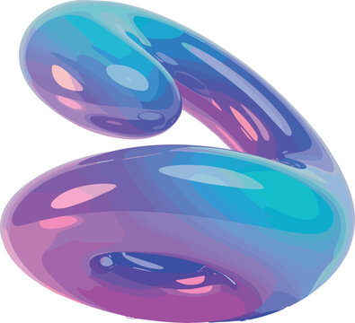 Abstract 3D Gradient Shape &ndash; Modern Glossy Fluid Form Vector Illustration