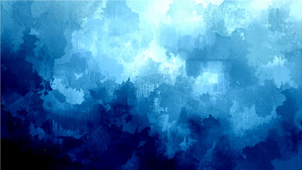 Obraz premium Abstract textured blue watercolor painting dreamy water color wash vibrant aquatic background expressive artistic.